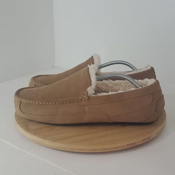UGG Ascot Slipper Chestnut Suede Wool Comfort Loafer Men's US 12 New - Picture 4 of 12